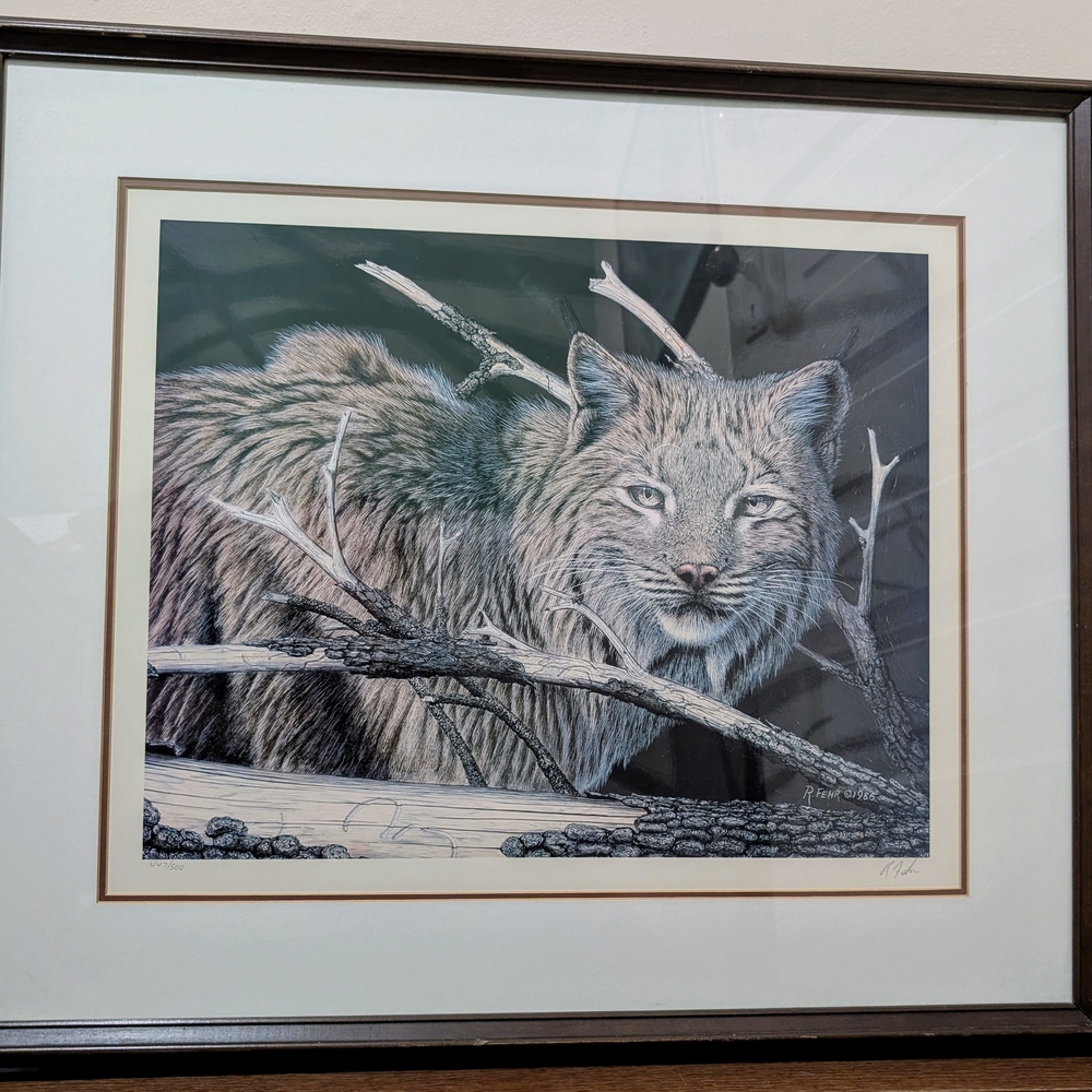 Framed Wildlife Art Print - Gray and Brown